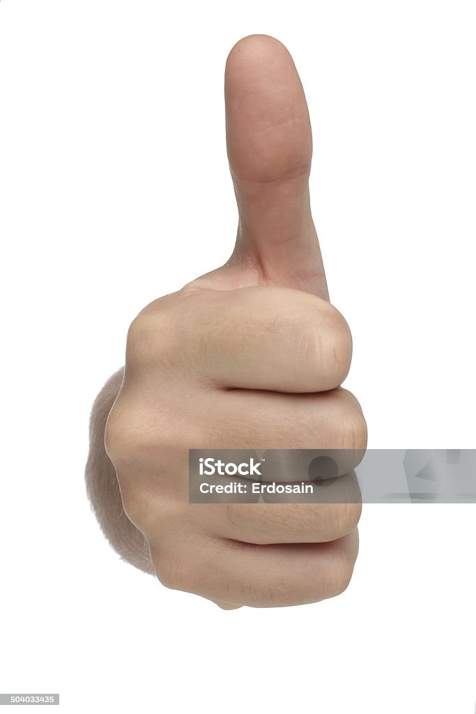 Male hand sign with thumb up. Isolated Thumb Stock Photo