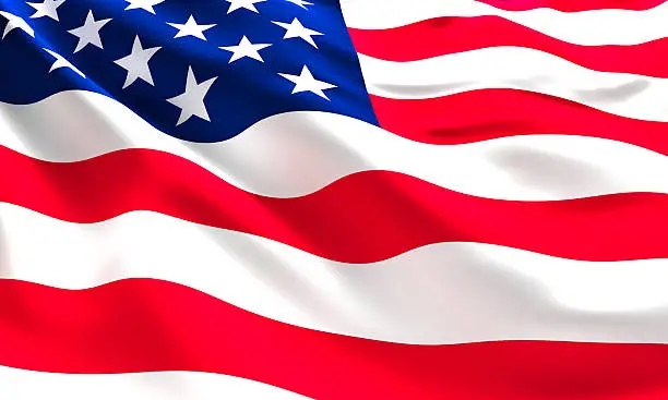 detail of american flag 3d image