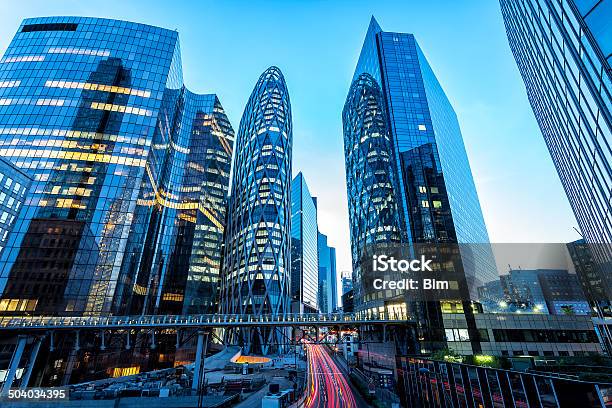 La Defense Financial District At Dusk Paris Stock Photo - Download Image Now - Paris - France, La Defense, Skyscraper