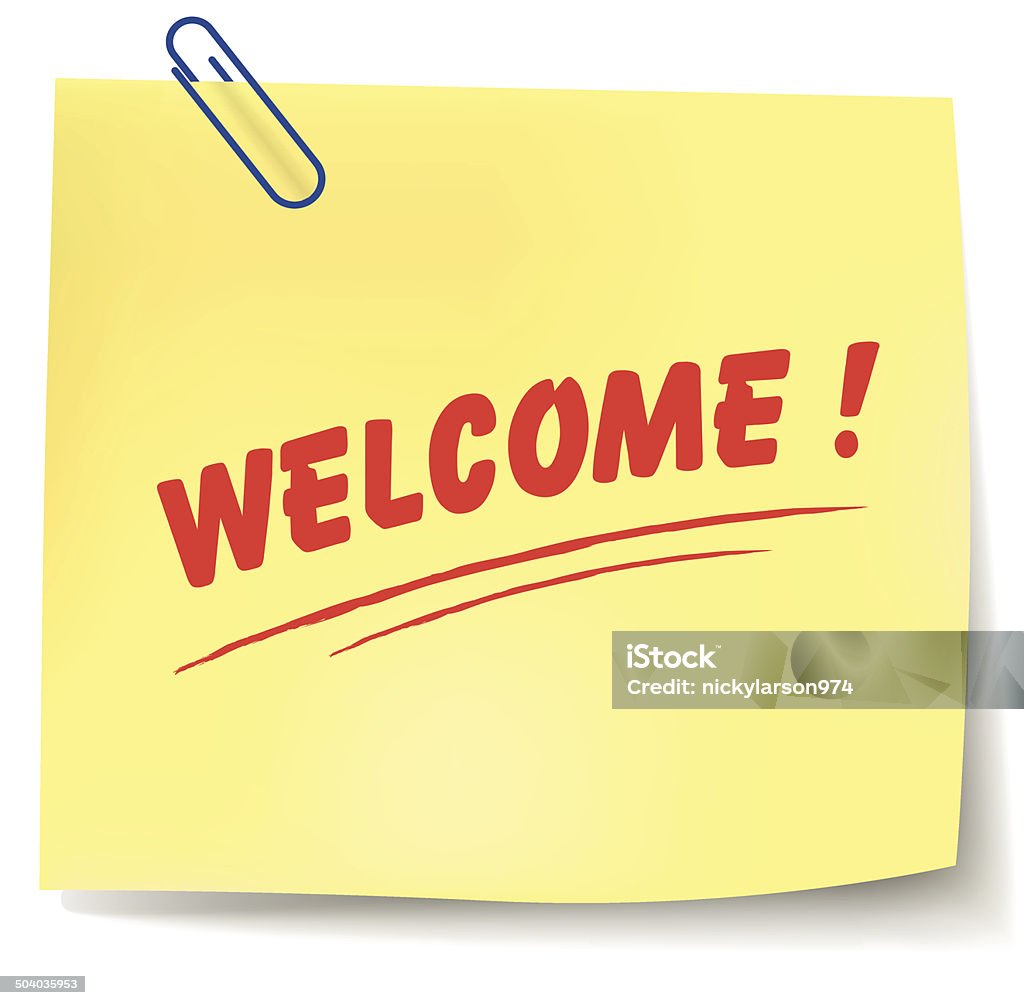Annotation Welcome Vector Welcome Note Stock Illustration - Download Image Now - Adhesive ...