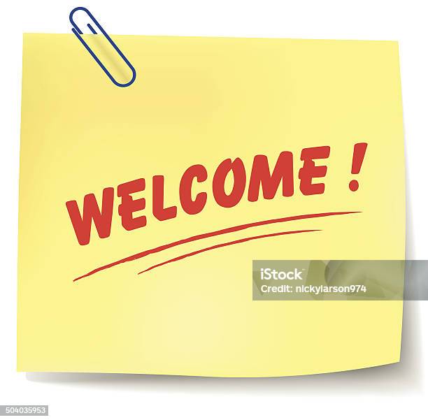 Welcome Notelets Vector Welcome Note Stock Illustration - Download Image Now - Adhesive ...