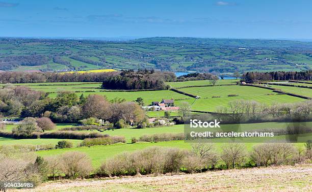 View From Black Down Mendip Hills Somerset Towards Chew Valley Stock Photo - Download Image Now