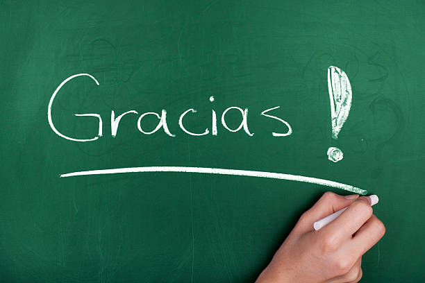 gracias - spanish culture teacher learning text - fotografias e filmes do acervo