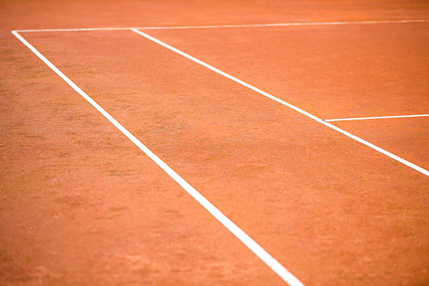 istock Red clay tennis court 504037097