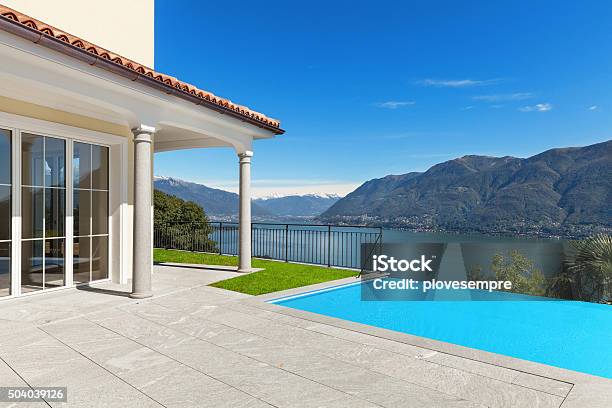 Terrace Of An A House Exterior Stock Photo - Download Image Now - Patio, Villa, Vacation Rental