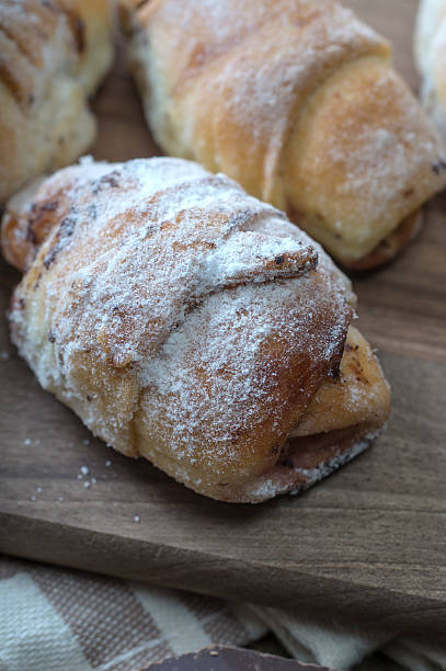 istock Baked croissants stuffed with jam 504039604