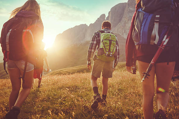 istock Adventures on the Dolomites: friends hiking 504041792