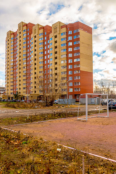 istock Modern apartment buildings in Moscow Top View 504042790