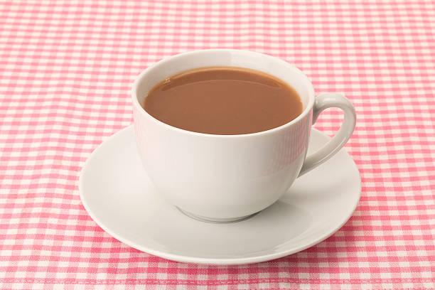 taza de té - nobody tablecloth cup saucer fotografías e imágenes de stock