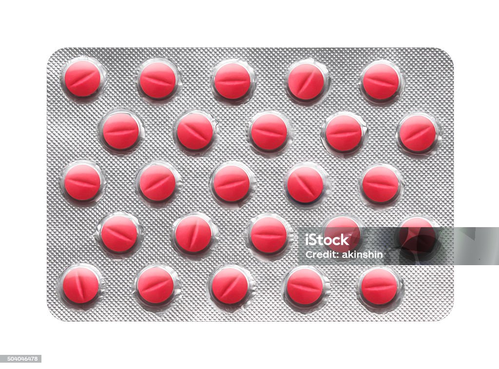 blister with tablets on a white background Antibiotic Stock Photo