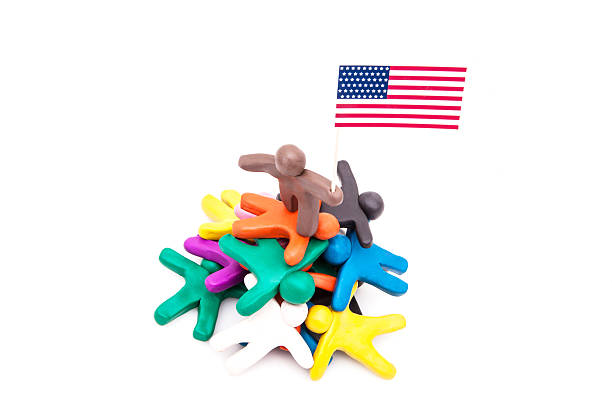 Plasticine man with the USA flag