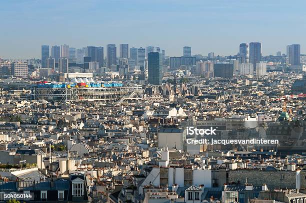 Panorama Of Paris France Stock Photo - Download Image Now - Pompidou Center, Built Structure, Paris - France