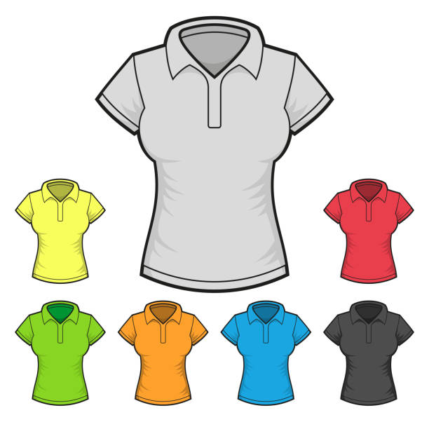istock Women's Polo T-shirt Design Template Color Set. Vector 504052873