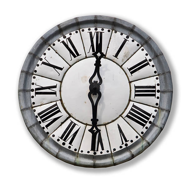 istock Vintage antique clock, isolated on white background 504053849
