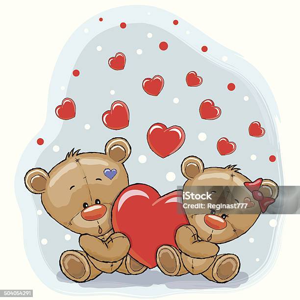 Two Bears With Heart Stock Illustration - Download Image Now - Adult, Animal, Animal Themes