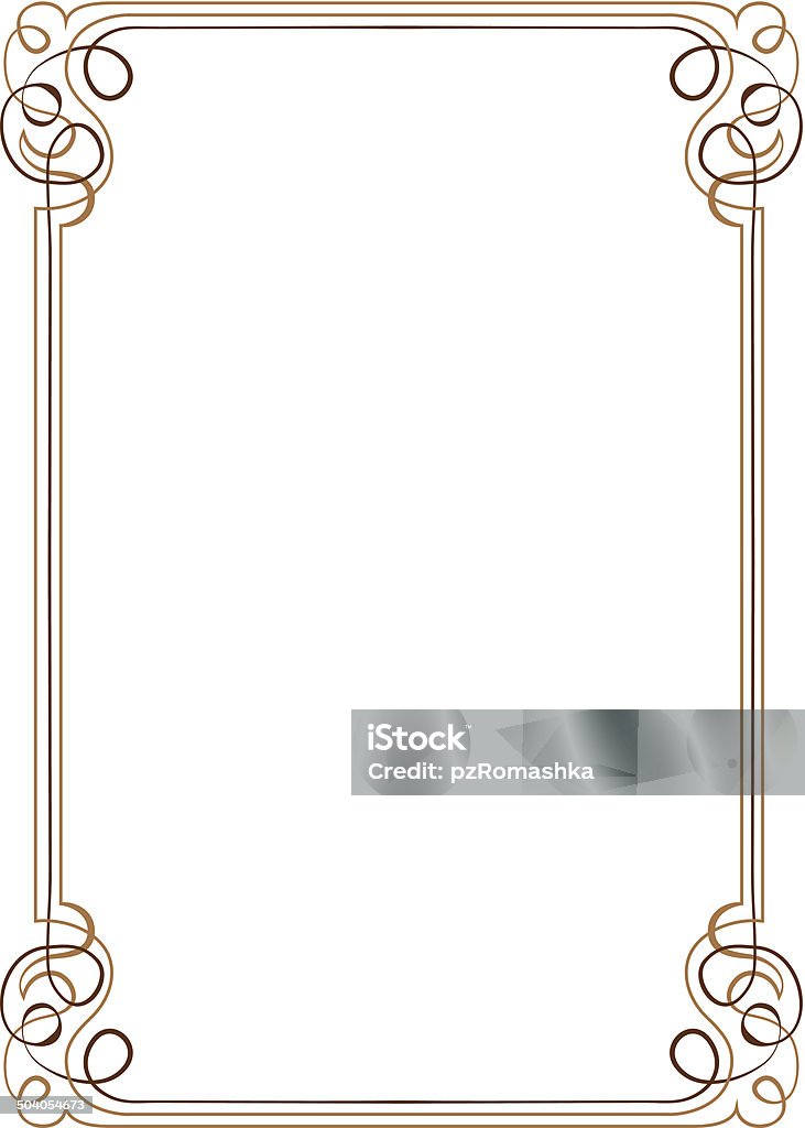 Vintage vector frame Vintage multilayer vertical vector frame with swirls Abstract stock vector
