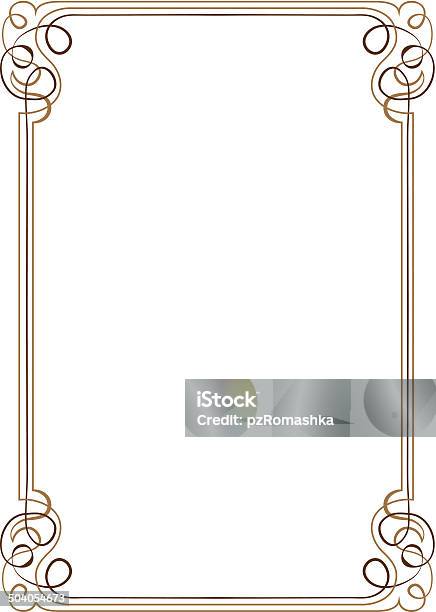 Vintage Vector Frame Stock Illustration - Download Image Now - Abstract, Bookplate, Calligraphy