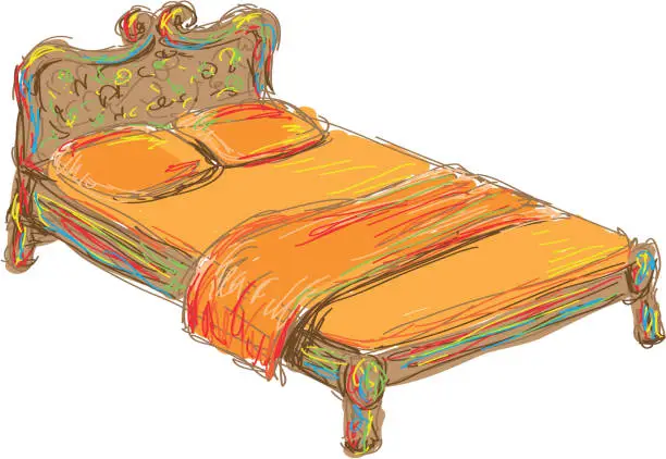 Vector illustration of The art bed