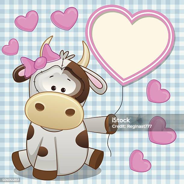 Cow With Heart Frame Stock Illustration - Download Image Now - Animal, Animal Themes, Art