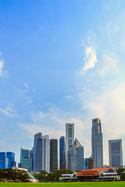 Singapore, Singapore - March 6, 2014: Singapore central skyline, featuring Jalan Besar, Beach Road, Central Business District, Rochor road, Race Course road, little india taken at lavender street.