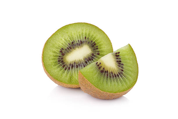 istock Sliced kiwi fruit isolated on white background 504056829