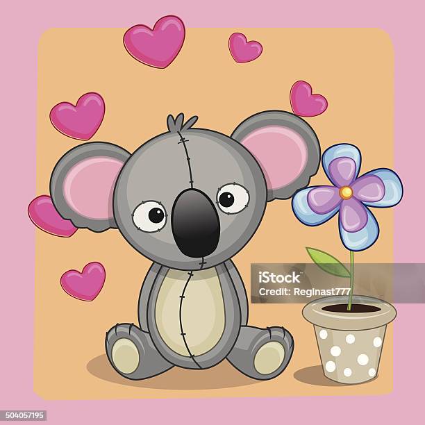 Ilustración de Koala Con Corazón Y Flor y más Vectores Libres de Derechos de Adulto - Adulto, Alumbramiento, Amor - Sentimiento