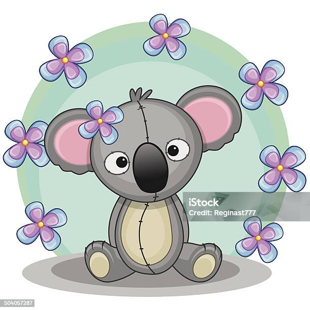 Ilustración de Koala Con Flores y más Vectores Libres de Derechos de Adulto - Adulto, Alegre, Alumbramiento