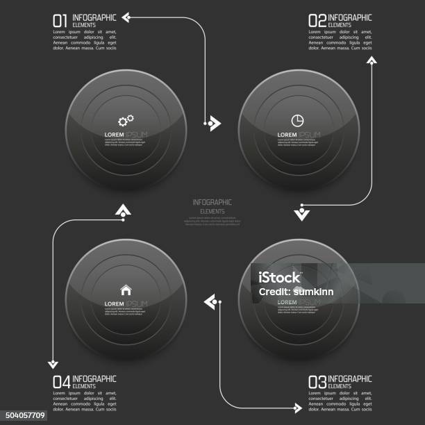 Ilustración de Brillante Moderno De Botones De Plástico Negro Con Puntero y más Vectores Libres de Derechos de Abstracto