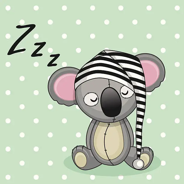 Vector illustration of Sleeping Koala