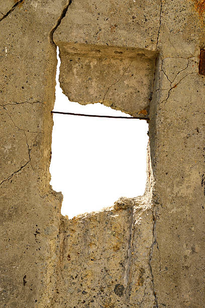istock Old cement slab with hole in the middle 504059207