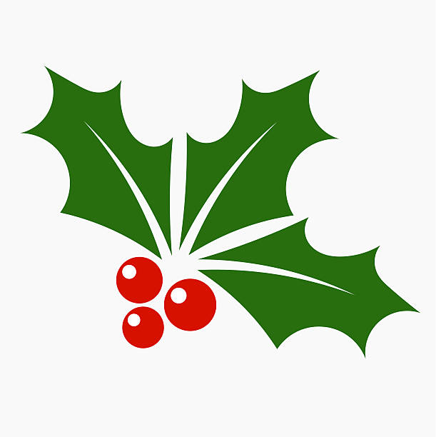 holly berry-symbol - christmas holly mistletoe symbol stock-grafiken, -clipart, -cartoons und -symbole