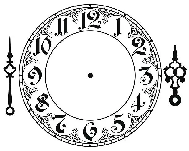 Vector illustration of Vector vintage clock