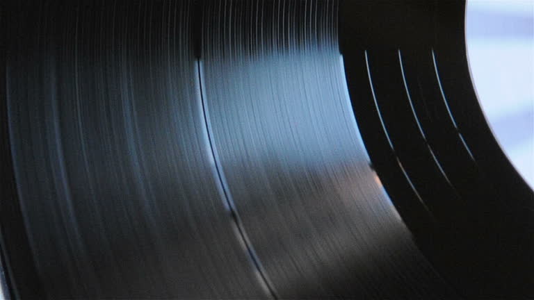 Spinning Vinyl Disc Close-ups