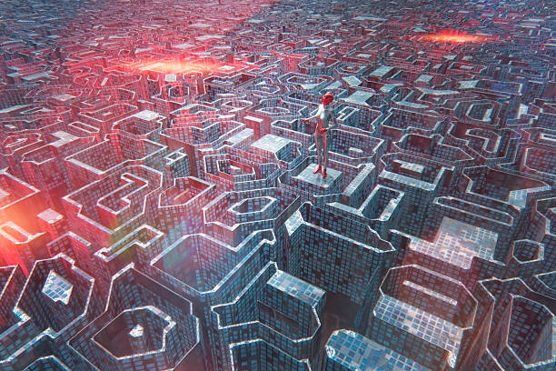 istock Cyborg in futuristic city 504073470