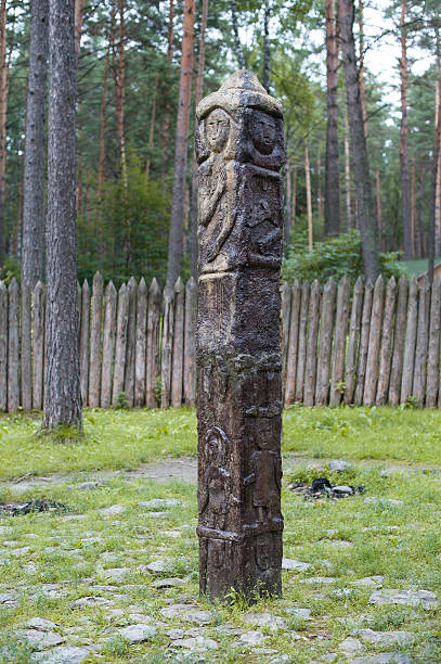 istock Slavic monument of ancient idol Zbruch 504074060