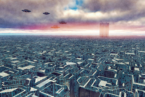 istock UFOs flying over futuristic city 504074278