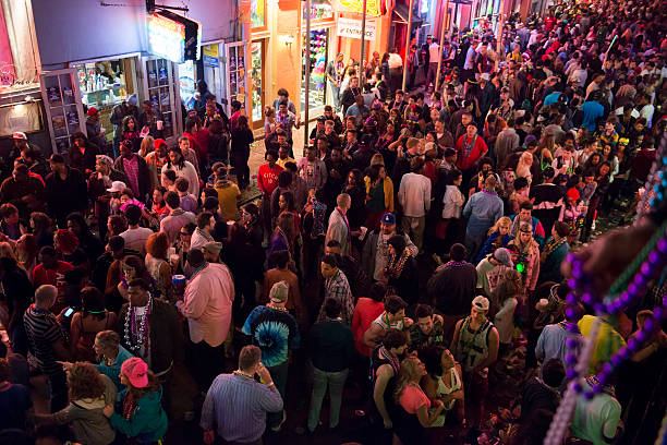istock Mardi Gras crowd on Bourbon Street 504074456