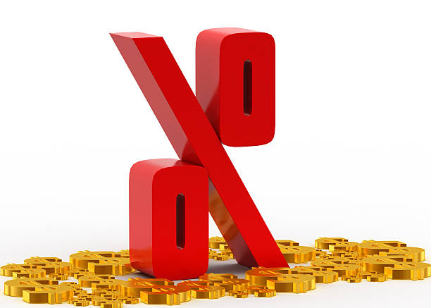 istock Percentage sign with dollar sign 504074788