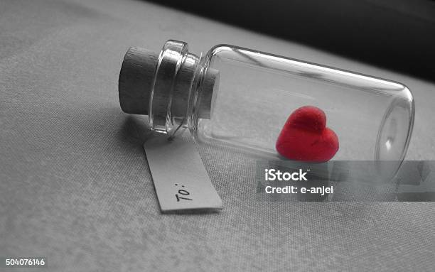 Valentines Day Card Stock Photo - Download Image Now - Bottle, Greeting Card, Heart Shape