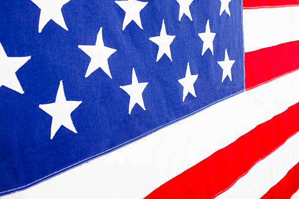 istock USA. Red, white and blue American flag. 504077568