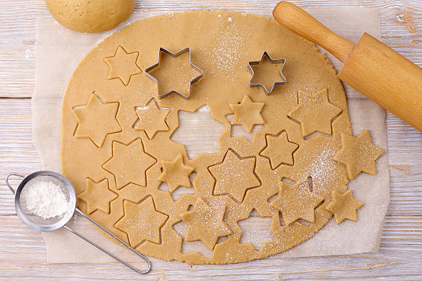 istock Process of baking gingerbread Christmas cookies at home. 504077622