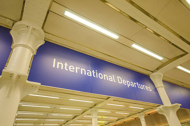 istock International departures sign 504077961
