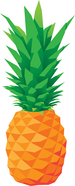 Vector illustration of a pineapple in low poly style.
