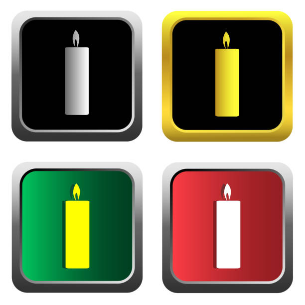 свеча набор иконок - memorial vigil candlelight candle memorial service stock illustrations