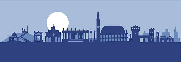 Vicenza skyline vector art illustration