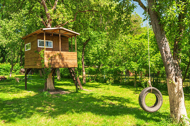 istock tree house in the garden 504079050