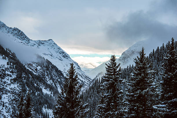 Sunrise over Snow capped mountain 