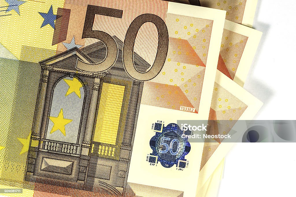 50 Euro banknote 50 Euro Banknote showing Halogram, Closeup 50-54 Years Stock Photo