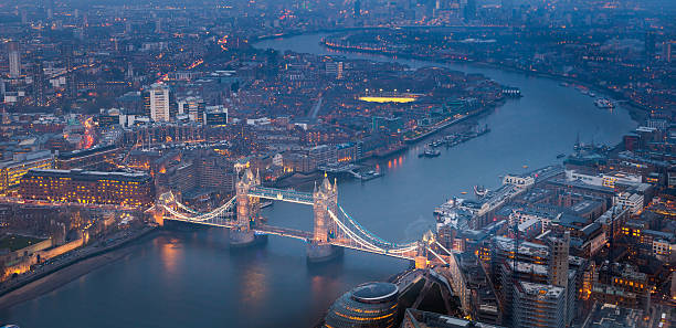 istock Tower Bridge Top View at night twilight London, England, UK 504083143