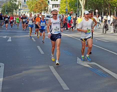 Berlin, Germany - September 28, 2014: runners at  Berlin Marathon 2012, Berlin, Germany
